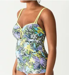 Pacific Beach Padded Tankini Swim Top Surf Girl 34C