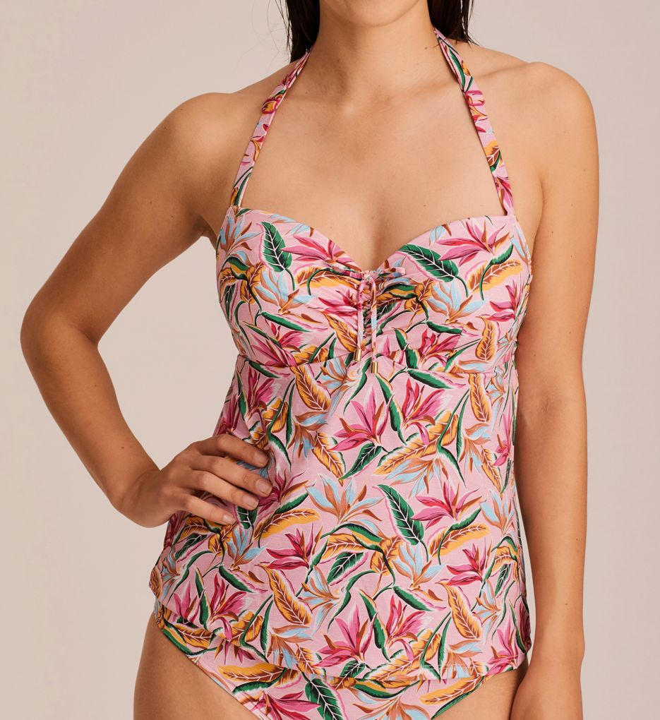 Printed Lace-Up Crisscross Cropped Tankini Set – Sunset and Swim