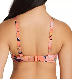 Melanesia Tulip Seam Bikini Swim Top Coral Flower 36D