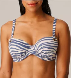 Ravena Ruched Full Cup Bikini Swim Top Adriatic Blue 38C