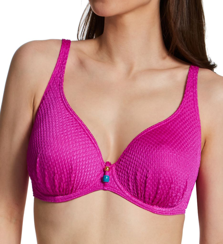  Womens Full Support High Impact Racerback Lightly Lined  Underwire Sports Bra Magenta Purple 32E