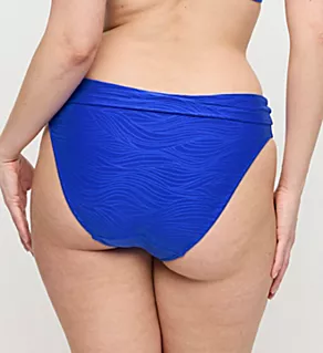 Mantras Fold Over Bikini Swim Bottom Electric Blue S