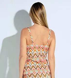 Tubou Full Cup Tankini Swim Top Ikat Summer 34D