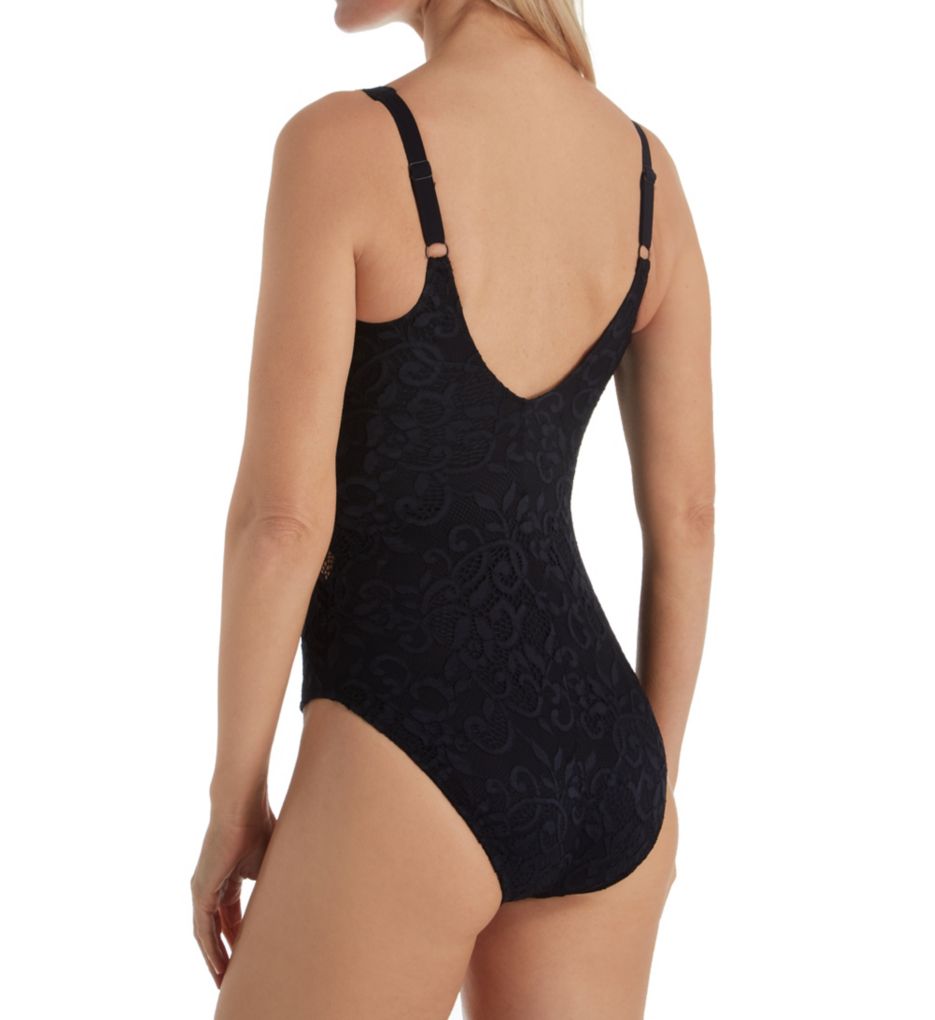 Shalimar V-Neck Lacey One Piece Swimsuit