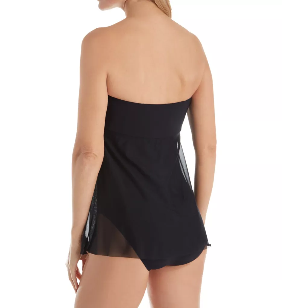 Profile by Gottex Black Swan V-Neck Tie Knot Skirted One Piece Swimsuit, One  Piece