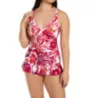 Profile by Gottex Escape In Bali V Neck One Piece Swim Dress B2D05