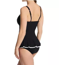 Belle Curve Underwire Foam Swim Dress Black/White 8D