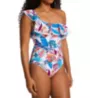 Profile by Gottex Bohemian Gypsy One Shoulder Ruffle 1 Pc Swimsuit BG2061 - Image 1