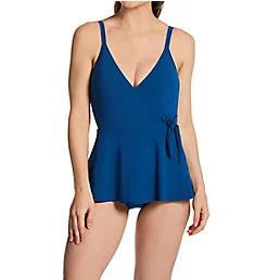 Tutti Frutti Skirted Tie Front One Piece Swimsuit Petrol 6