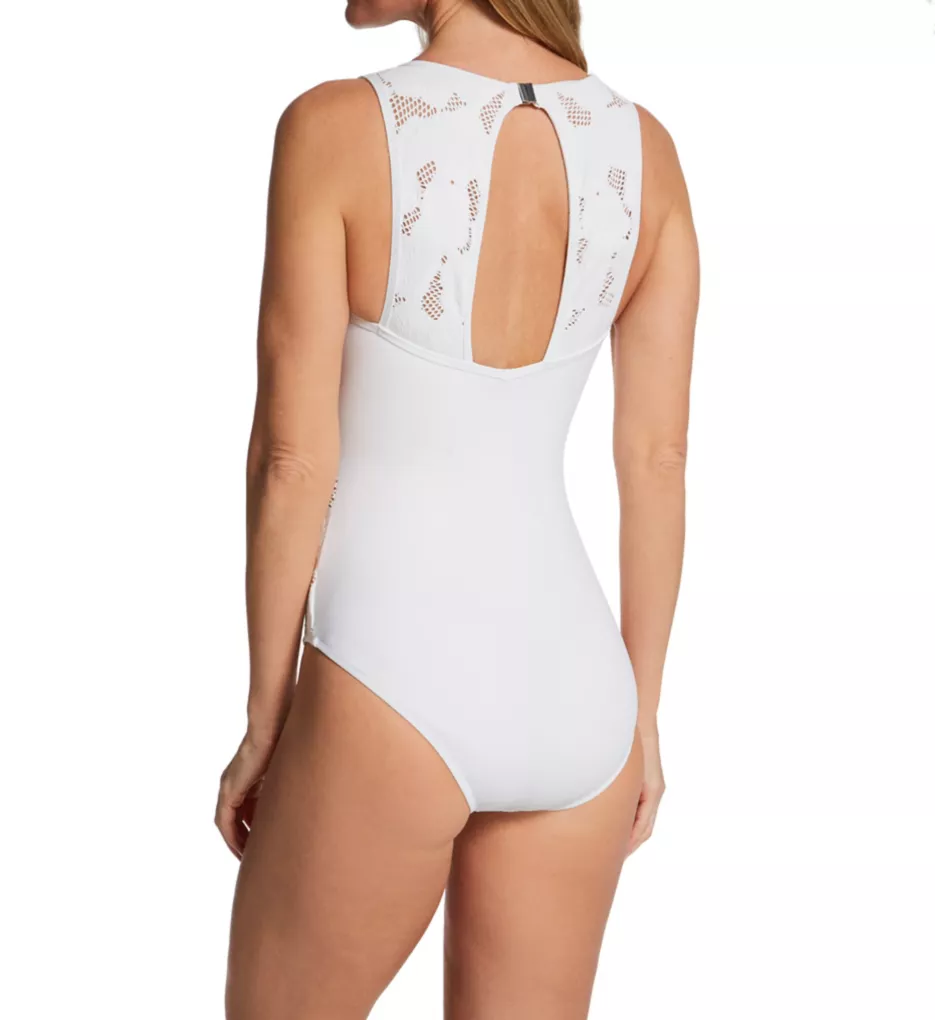 Late Bloomer High Neck One Piece Swimsuit White 16
