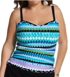 Plus Size Moroccan Escape Tankini Swim Top