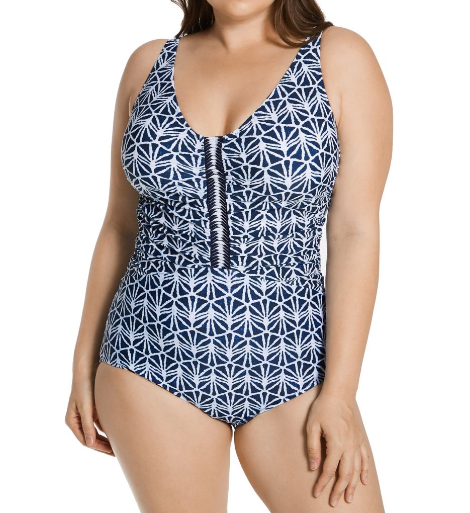 Profile Plus Size Nomad V Neck Piece Swimsuit N2W81 - Profile Gottex Swimwear