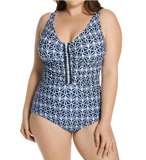 Profile by Gottex Plus Size Nomad V Neck One Piece Swimsuit N2W81