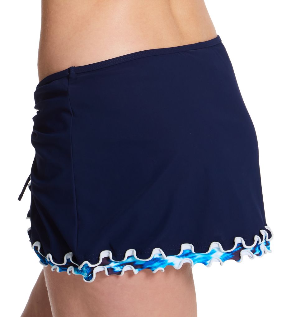 Ocean Blues Side Slit Skirted Swim Bottom