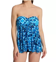 Ocean Blues Bandeau Flyaway One Piece Swim Dress