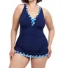 Profile by Gottex Plus Size Ocean Blues One Piece Swim Dress OB2W88A