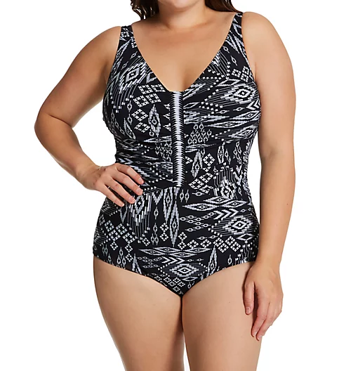 Profile by Gottex Plus Size Peruvian Nights V-Neck One Pc Swimsuit PN2W18