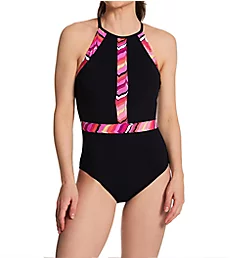 Palm Springs High Neck One Piece Swimsuit Black 6