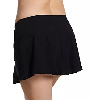 Plus Size Rising Sun Side Slit Skirted Swim Bottom Black 16W