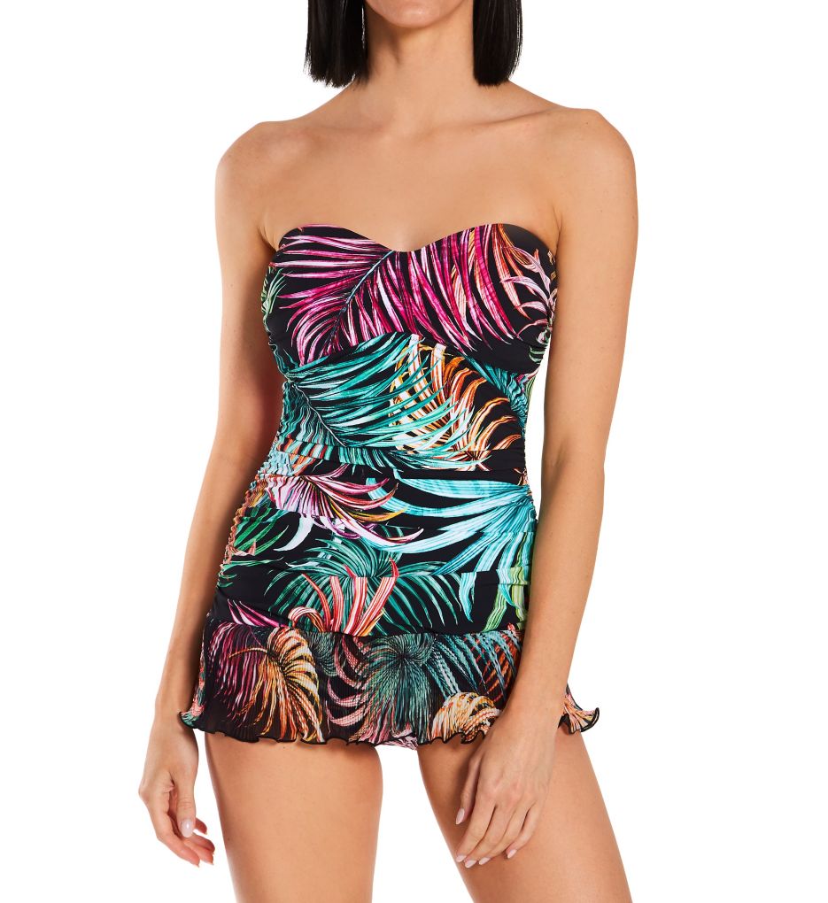 Profile by Gottex French Pleats Ruffle One Shoulder One Piece Swimsuit, One Piece