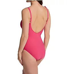 Tutti Frutti V Neck Ruffle Shoulder 1 Pc Swimsuit Rose 8