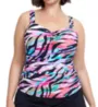 Profile by Gottex Plus Wild Parade D Cup Underwire Tankini Swim Top WP1W18