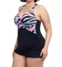 Profile by Gottex Plus Size Wild Parade Halter One Piece Swim Dress WP2W01 - Image 1