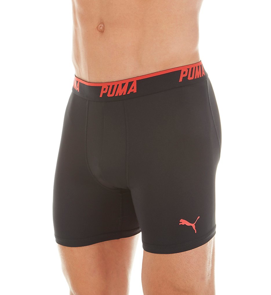 Puma 1611545 Men's Core Performance Boxer Briefs (Black/Red)