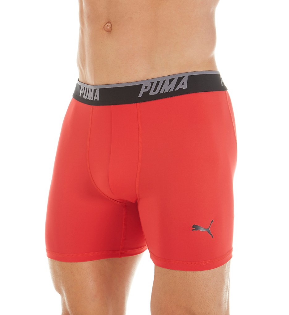 Puma 1611545 Men's Core Performance Boxer Briefs (Red/Black)