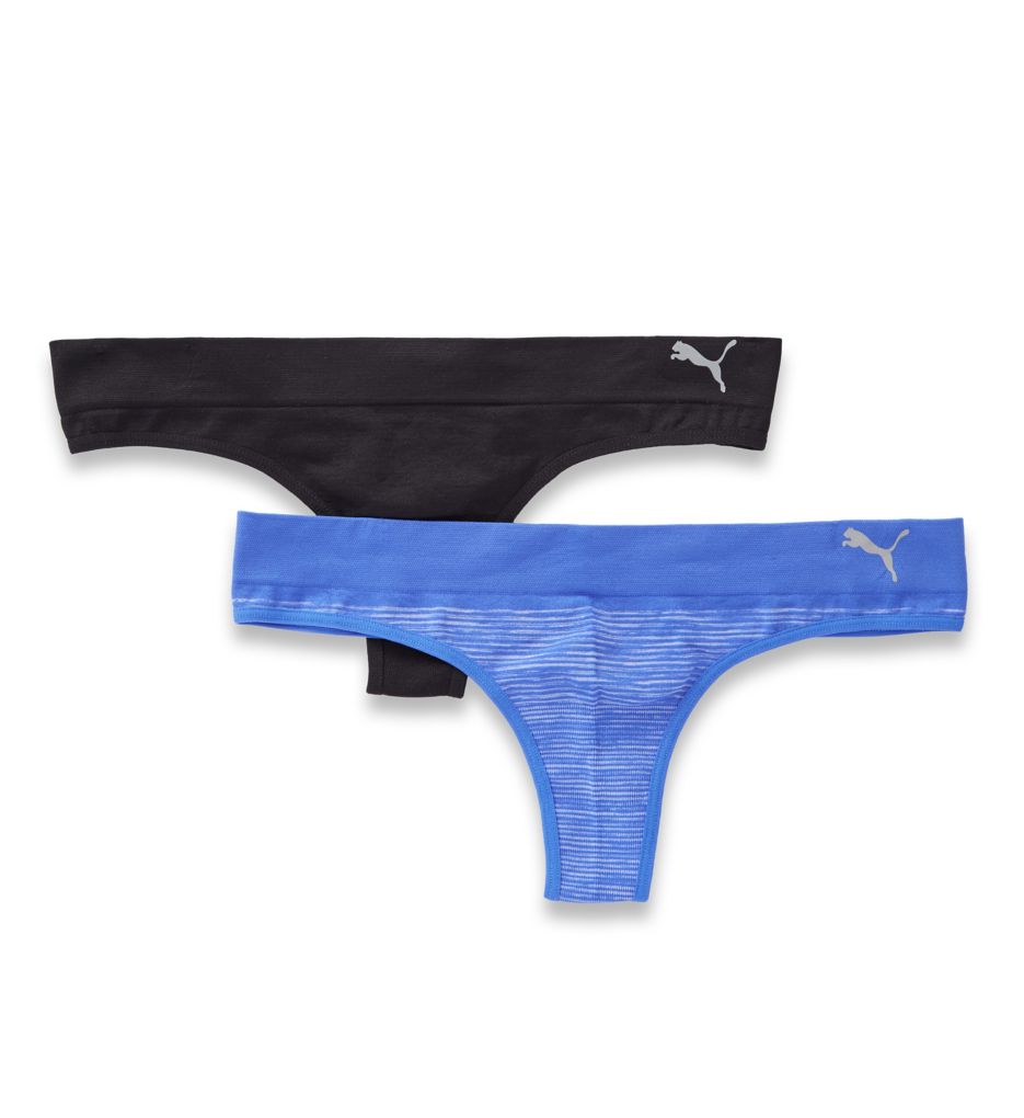 Seamless Heather Stripe Thong - 2 Pack-cs2