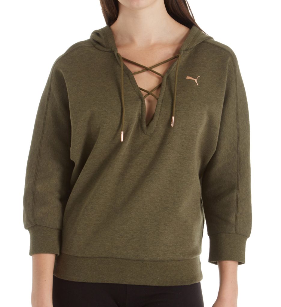 Yogini WarmCELL Lace Up Neck Hoodie-fs