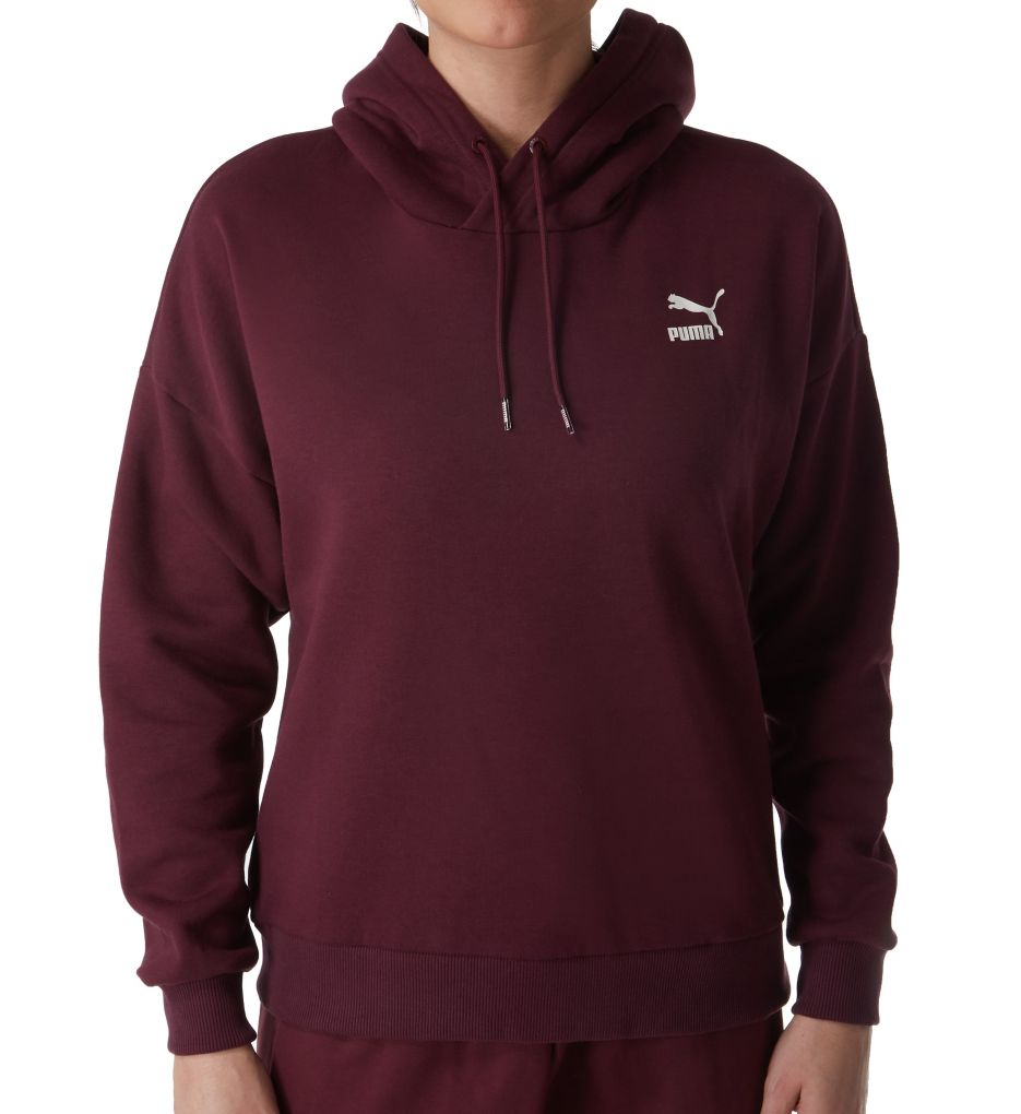 puma retro logo fleece hoodie