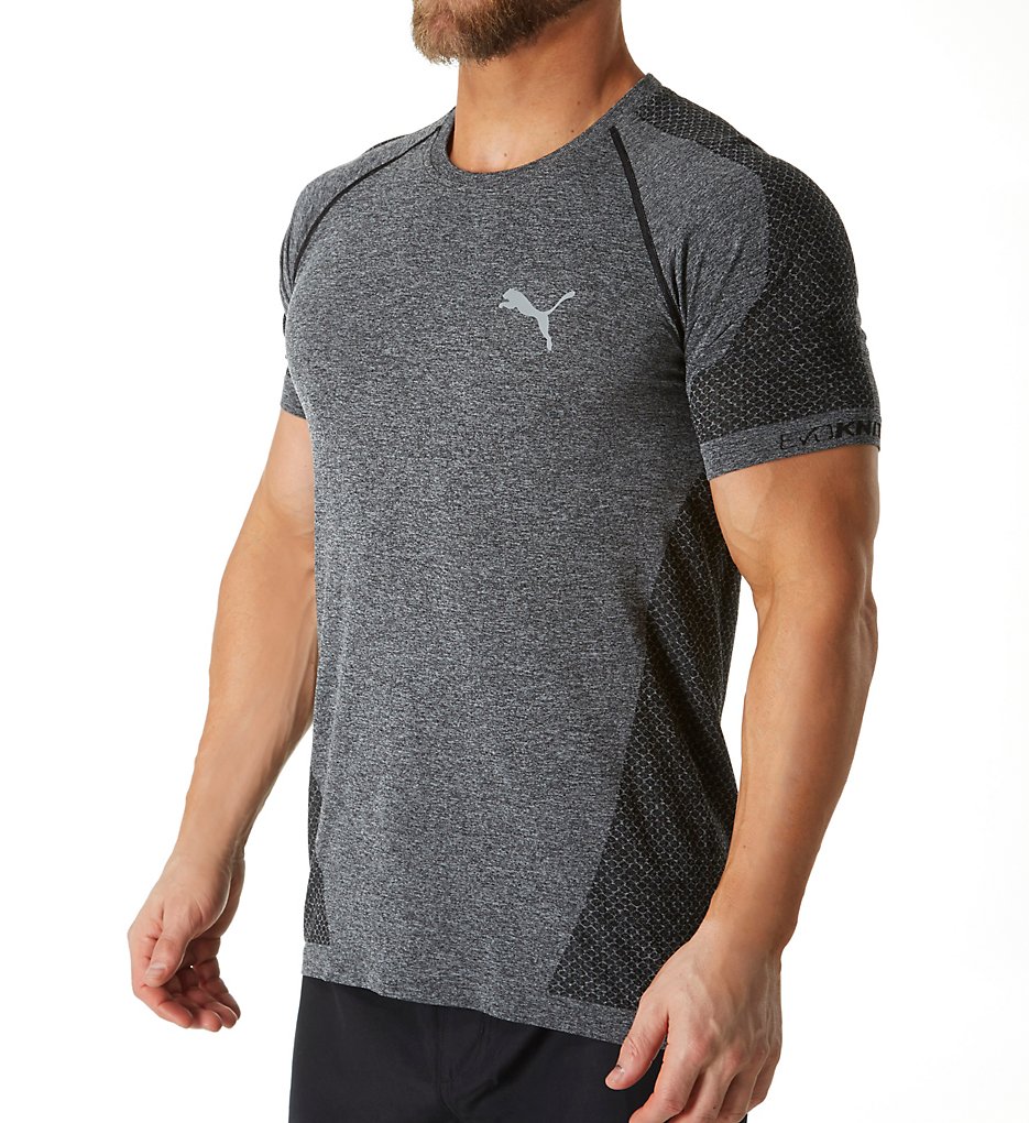 Puma 592304 EvoKnit Better Short Sleeve T-Shirt (Cotton Black Heather)