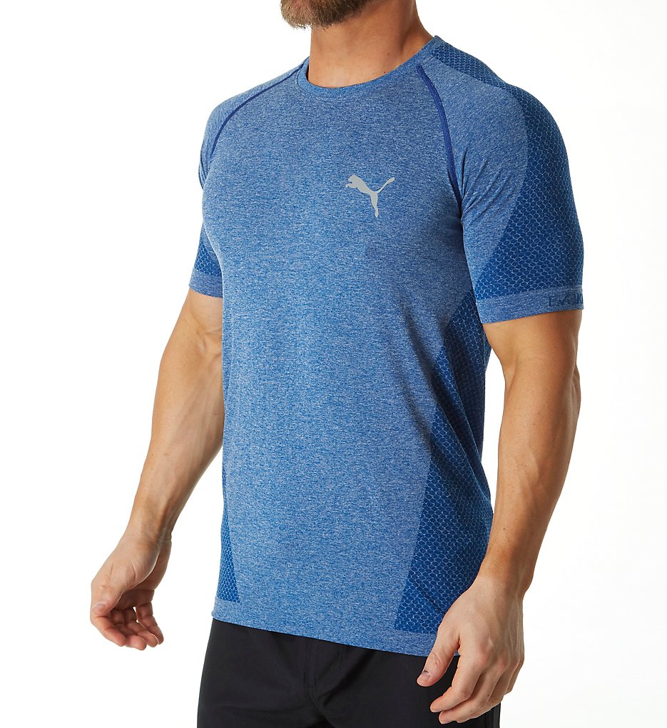 Puma 592304 EvoKnit Better Short Sleeve T-Shirt (True Blue Heather)