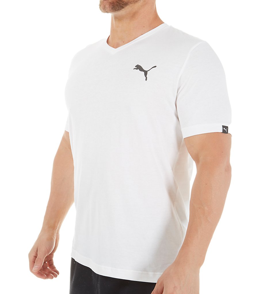 Puma 838302 Iconic Performance V-Neck T-Shirt (Puma White)