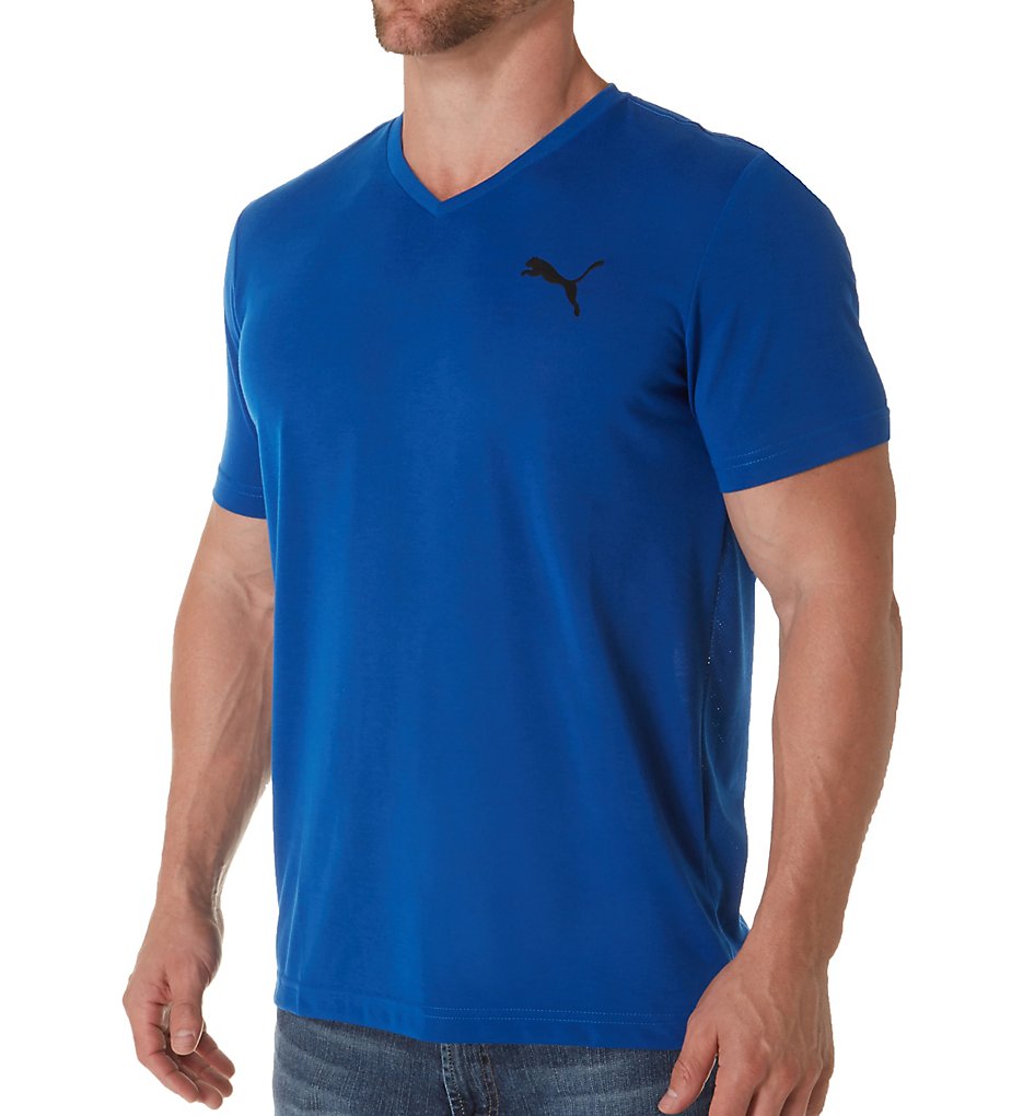 Puma 839120 Sportstyle Active V-Neck T-Shirt (Lapis Blue)