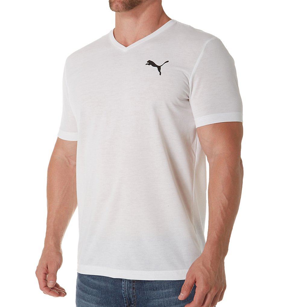 Puma 839120 Sportstyle Active V-Neck T-Shirt (Puma White)