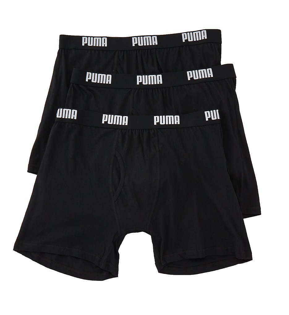 Puma PMCBB Core Performance 100% Cotton Boxer Briefs - 3 Pack (Black)