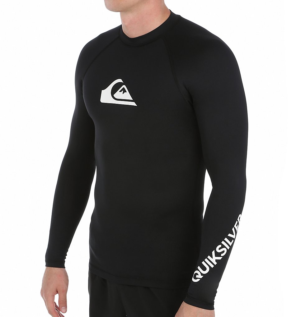 Quiksilver EQYWR034 All Time Long Sleeve Surf Shirt Rash Guard (Black)