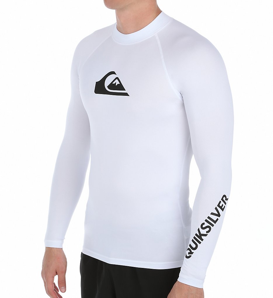 Quiksilver EQYWR034 All Time Long Sleeve Surf Shirt Rash Guard (White)