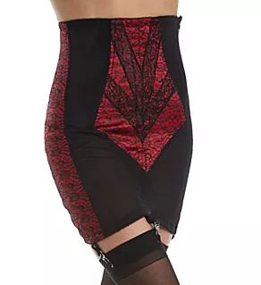 High Waist Open Bottom Girdle with Zipper Red/Black M