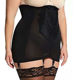 Plus High Waist Open Bottom Girdle with Zipper Black 3X