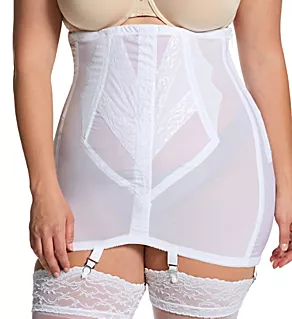Plus High Waist Open Bottom Girdle with Zipper White 4X