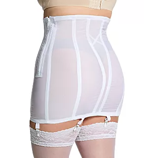 Plus High Waist Open Bottom Girdle with Zipper White 4X