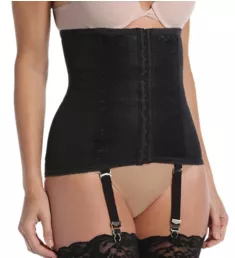 Shapette Waist Cincher with Removable Garters Black S