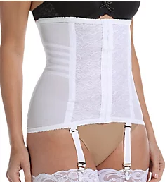 Shapette Waist Cincher with Removable Garters White S