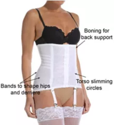 Shapette Waist Cincher with Removable Garters White S