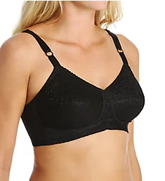 Lacette Satin and Lace Wireless Support Bra Black 34B