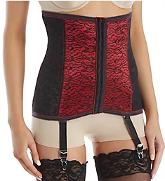 Lacette Extra Firm Shaping Waist Cincher w/Garters Red/Black S
