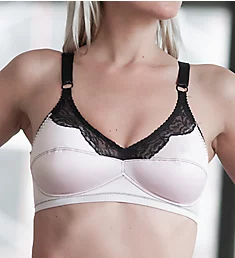 Satin and Lace Wirefree Bra Pink 34D